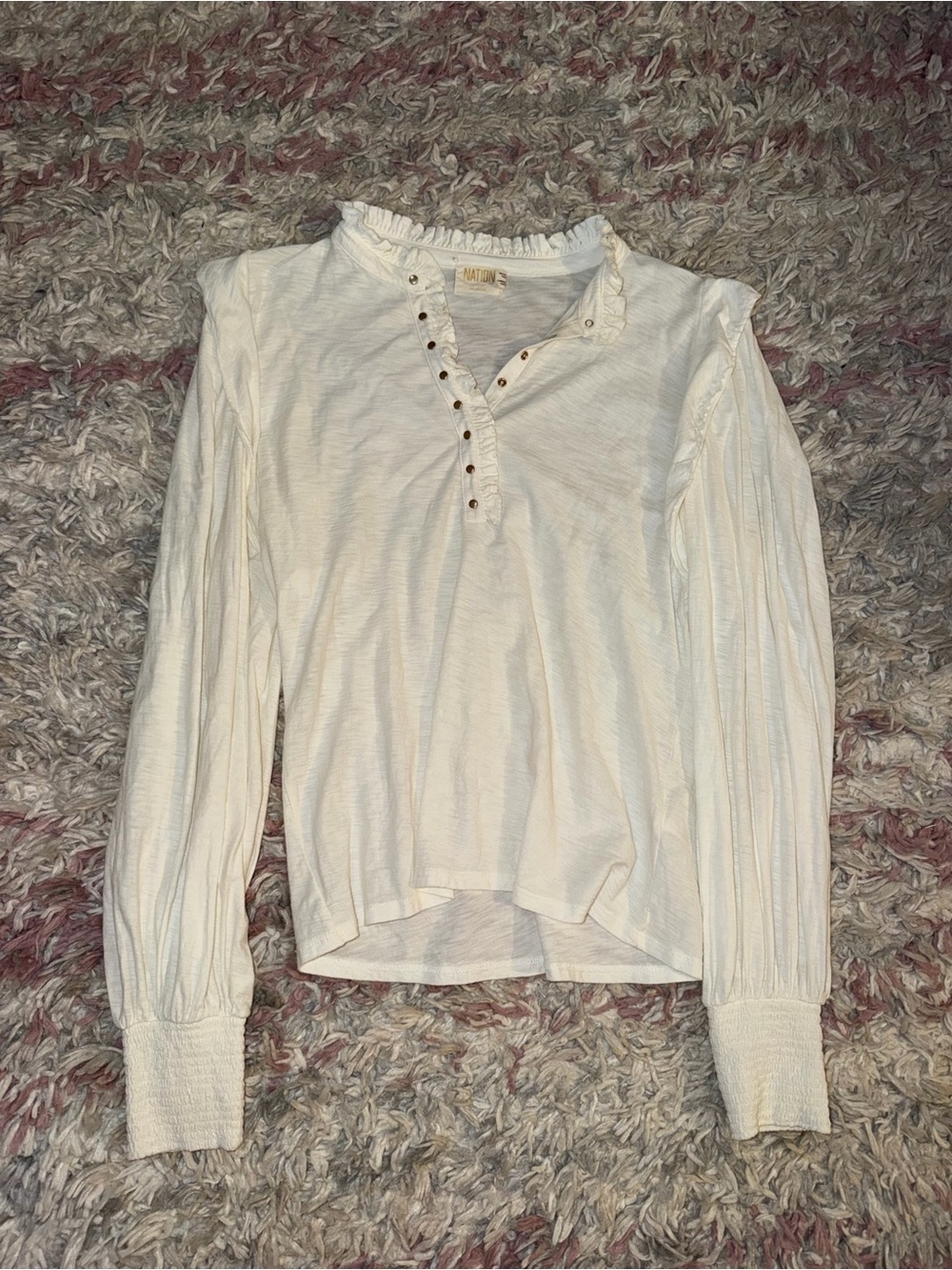NATION LTD white long sleeve M